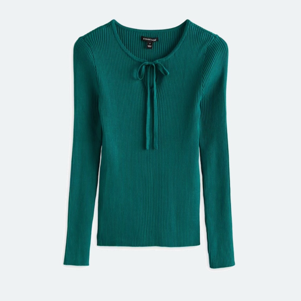 41 Hawthorn Teal Long Sleeve Knit Top